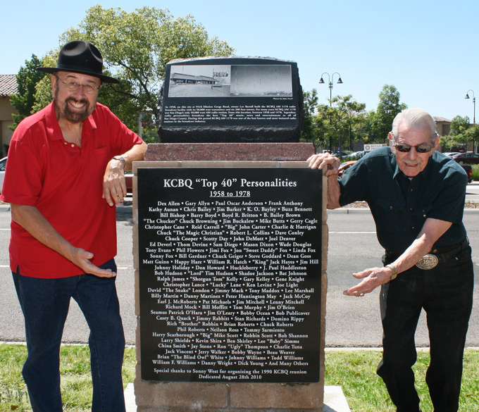 Shotgun Tom & Jack Vincent at the KCBQ Monument, August 23, 2015