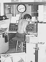 Barry Shane Shirtless in the KSTN Control Room