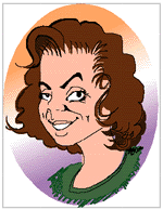 Caricature of Elizabeth Salazar by Bobby Ocean