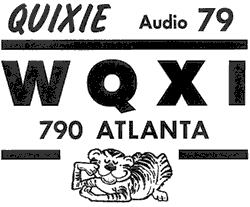 QUIXIE Audio 69 WQXI 790 Atlanta and picture of cartoon tiger napping