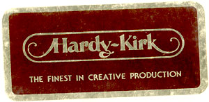 Hardy-Kirk The Finest in Creative Production Tape Box Sticker
