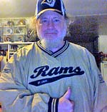 Ron Jacobs in Rams shirt